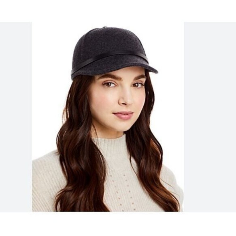 RAG & BONE Lexington 100% wool baseball cap hat  - CHARCOAL GRAY - SMALL - Picture 2 of 11